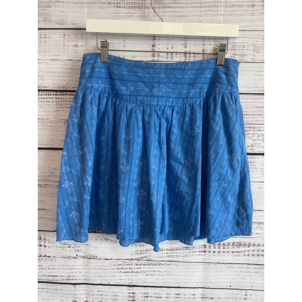 GUESS WOMENS VINTAGE BLUE FLORALMOTIF MINI SKIRT FLARE SIZE SMALL